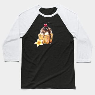 Ice Cream Cupcake with a Cherry on Top Baseball T-Shirt